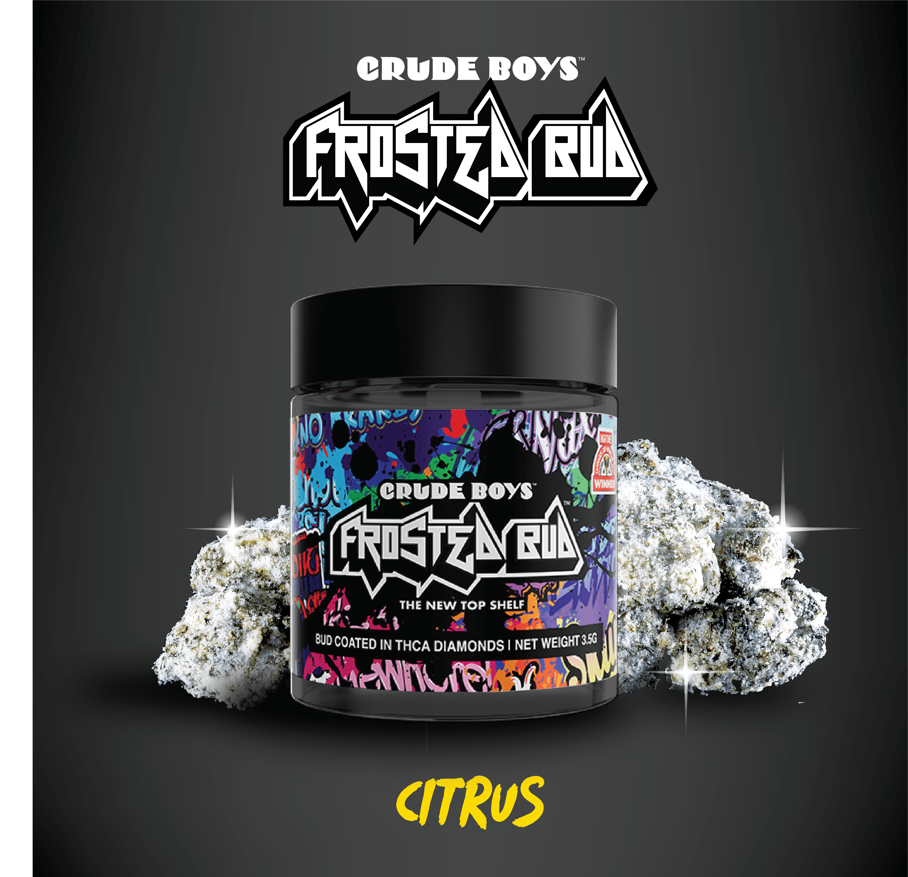 Photograph of product: Crude Boys Frosted Bud Trop Cookies (Citrus)