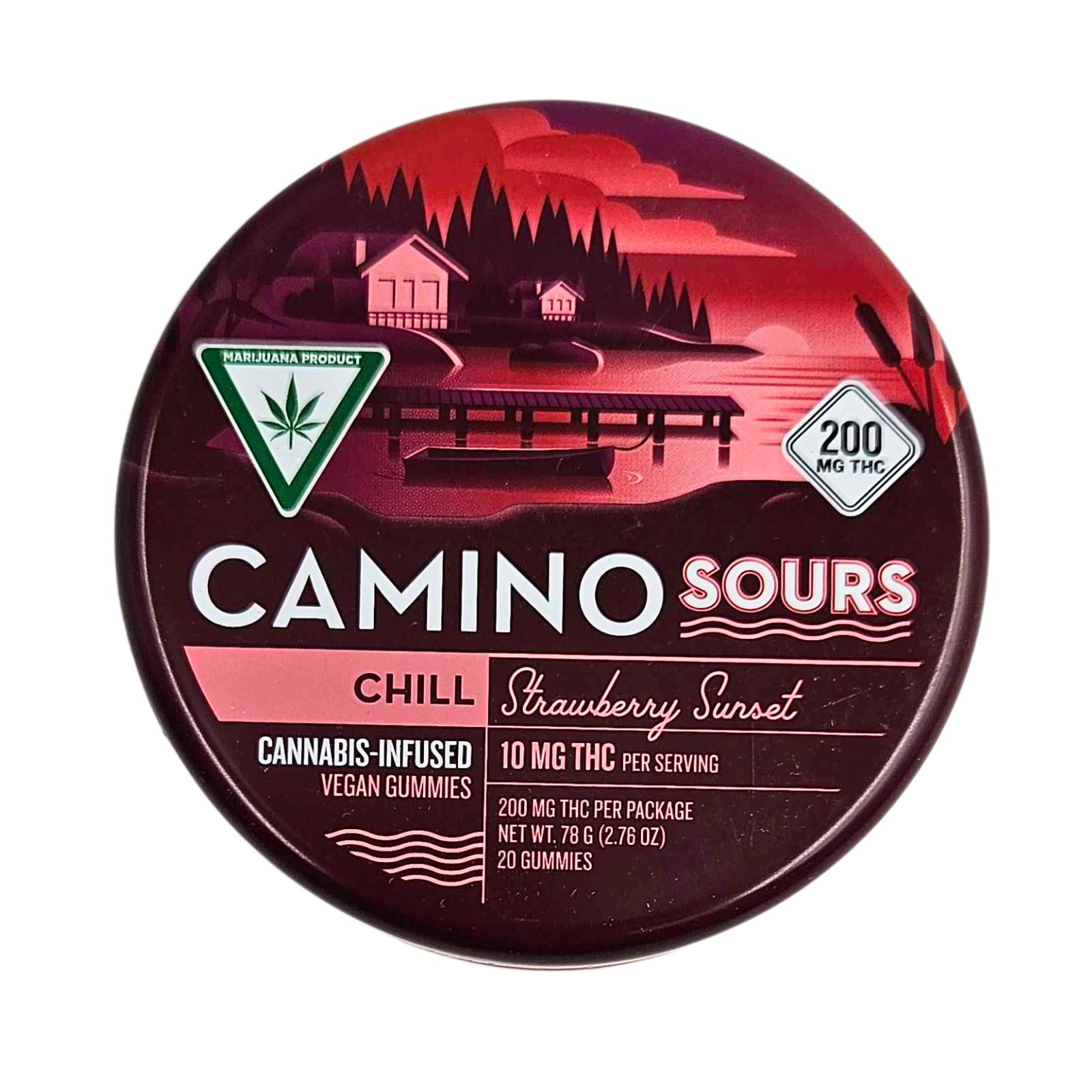Photograph of product: CAMINO SOUR | Edible | Gummies | Strawberry Sunset | 200mg
