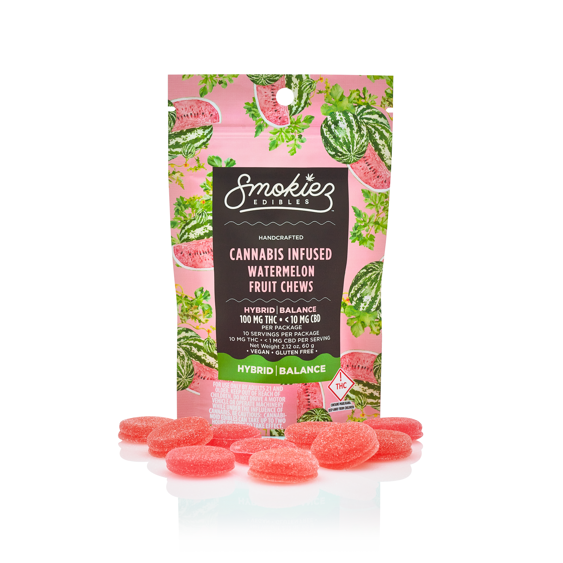 Photograph of product: Smokiez - Sweet Watermelon 100mg Fruit Chews