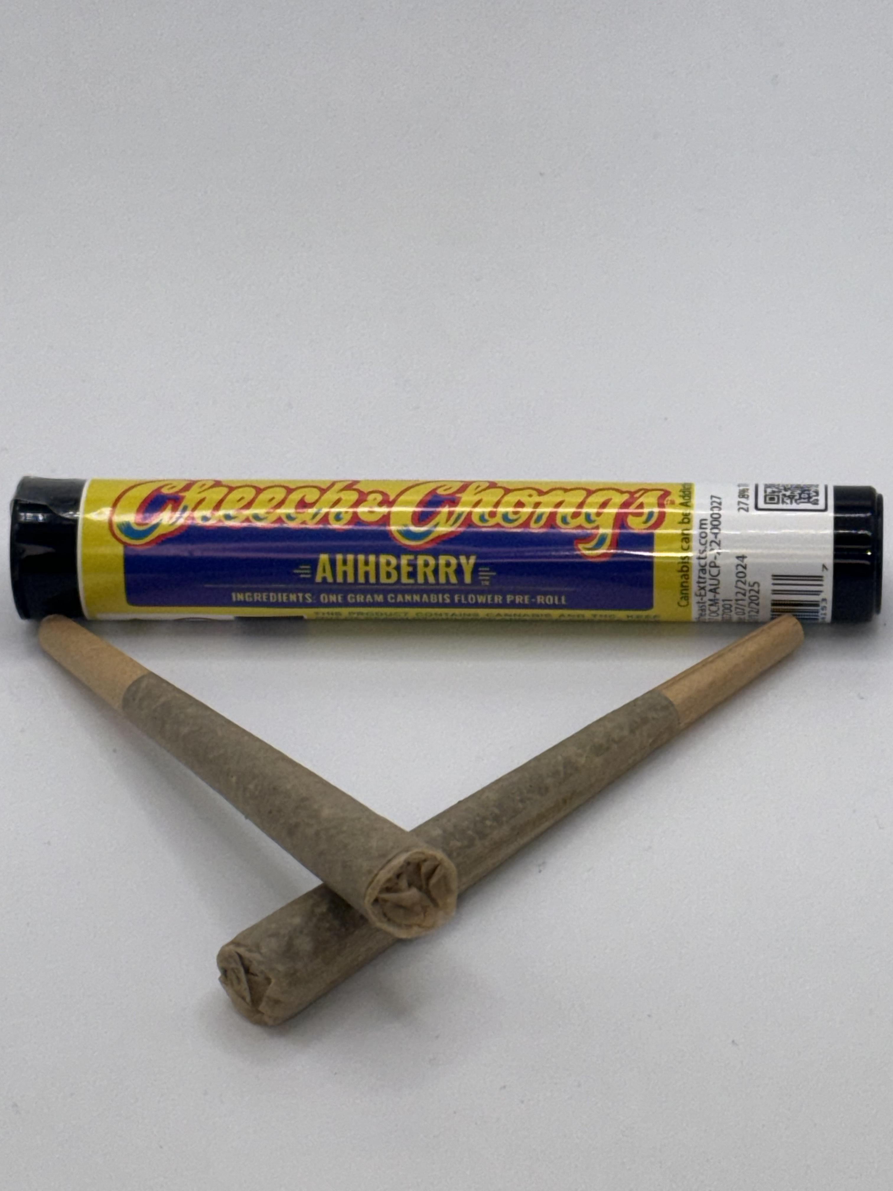 Photograph of product: Cheech & Chong 1G Pre-Roll "Ahhberry"  Oui'd 16.4%TH-oui