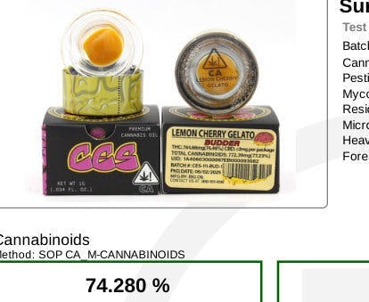 Photograph of product: 1G Budder Lemon Cherry Gelato - Lemon Cherry Gelato
