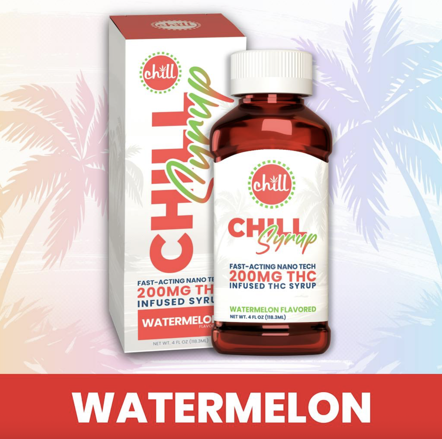 Photograph of product: Chill Medicated | Watermelon Flavored Syrup | 200mg
