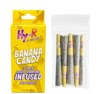 Photograph of product: HY-R - Banana Candy Infused Pre Rolls 5PK