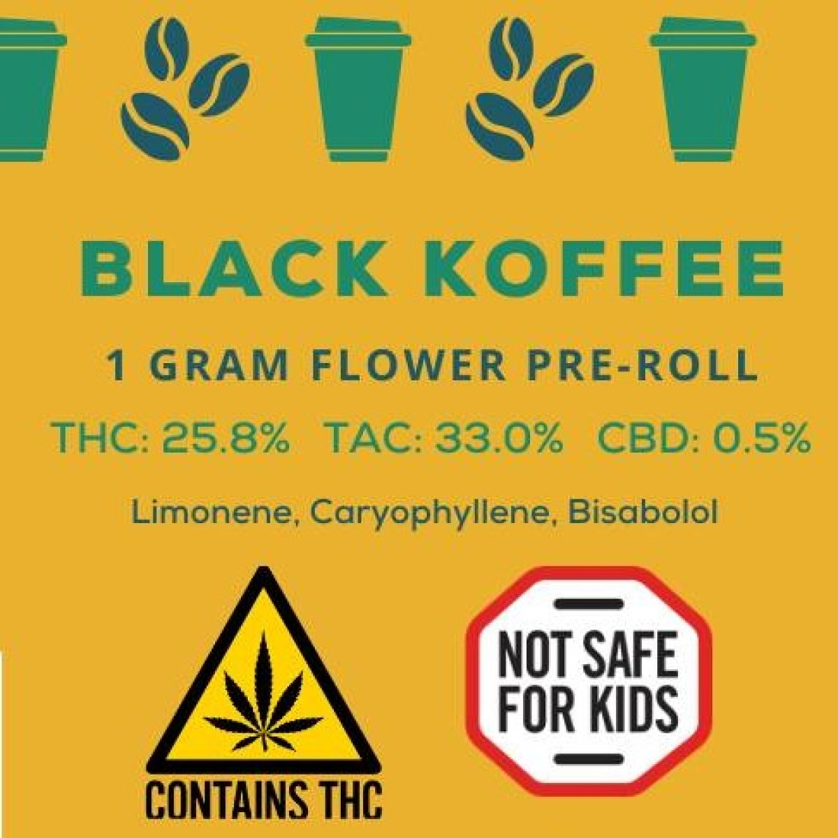 Photograph of product: Birdland | Black Koffee | 1g Pre Roll