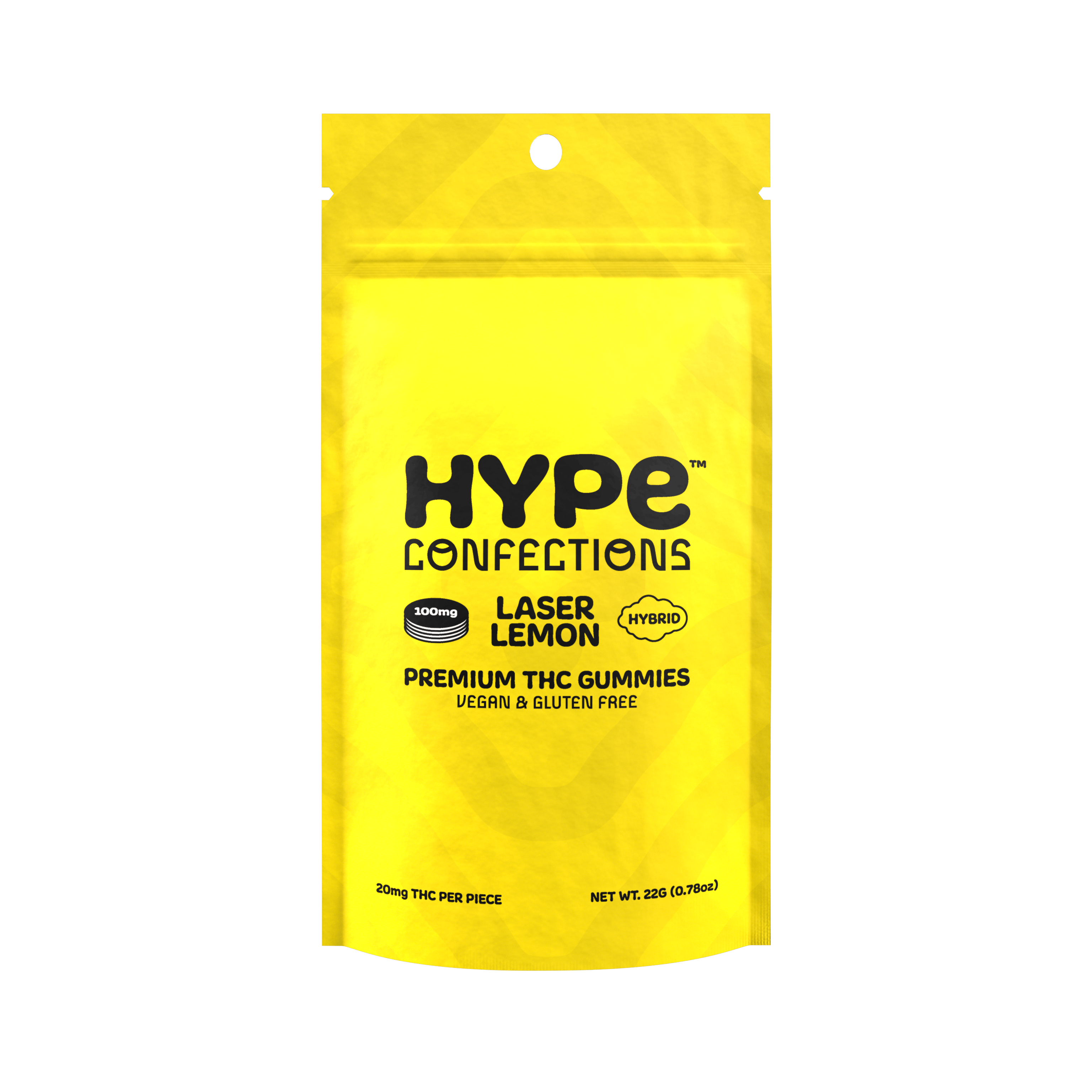 Photograph of product: Laser Lemon 100mg - Hybrid Medical Gummies