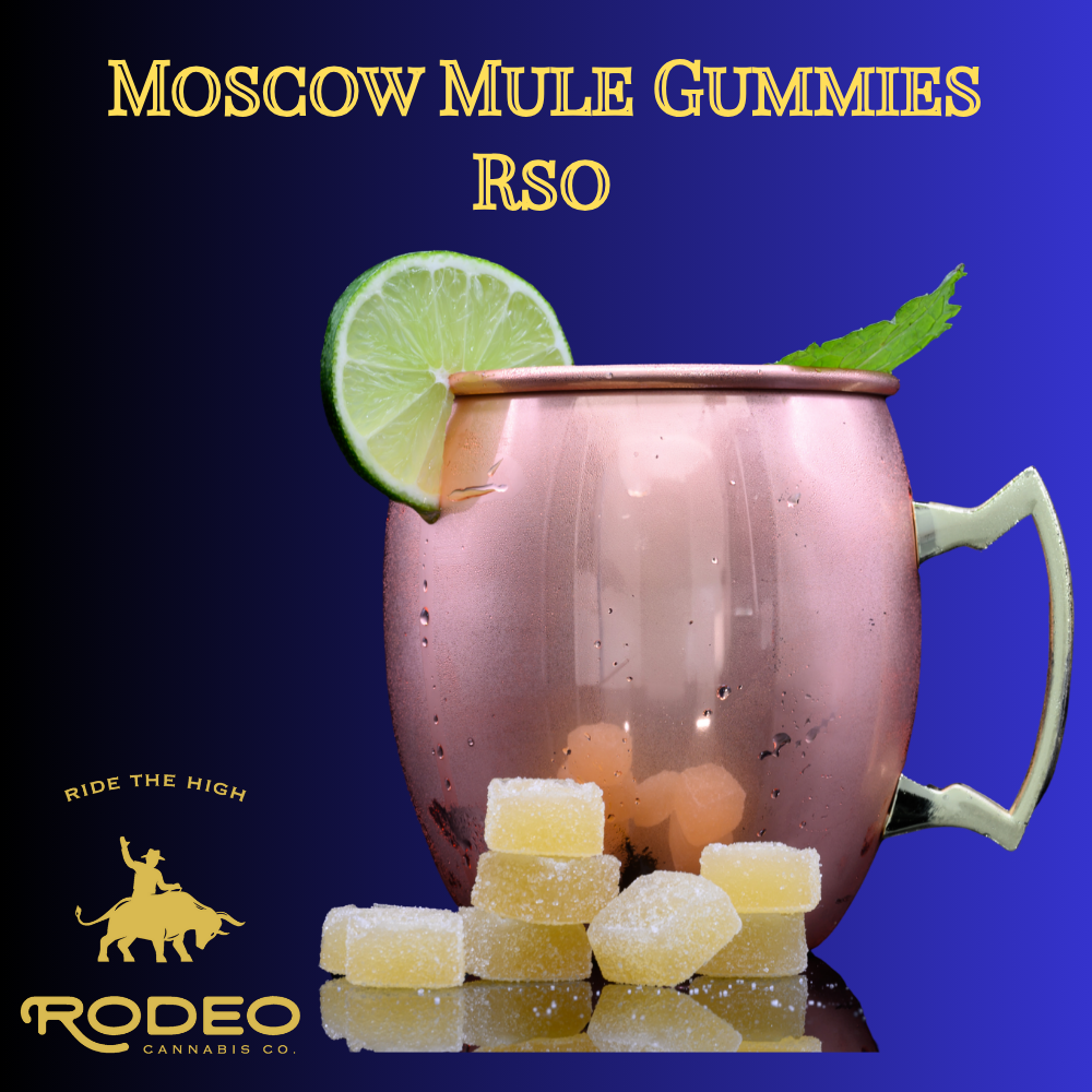 Photograph of product: Rodeo RSO Moscow Mule Gummies T96 (I) 20 Pack - 00182