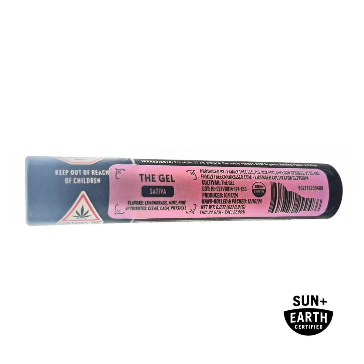Photograph of product: Family Tree - The Gel - 1x 1g Infused Pre-Roll
