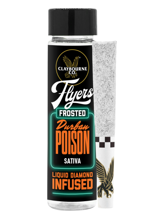 Photograph of product: [Claybourne Co.] Frosted Infused Preroll 2 Pack - 1g - Durban Poison (S)