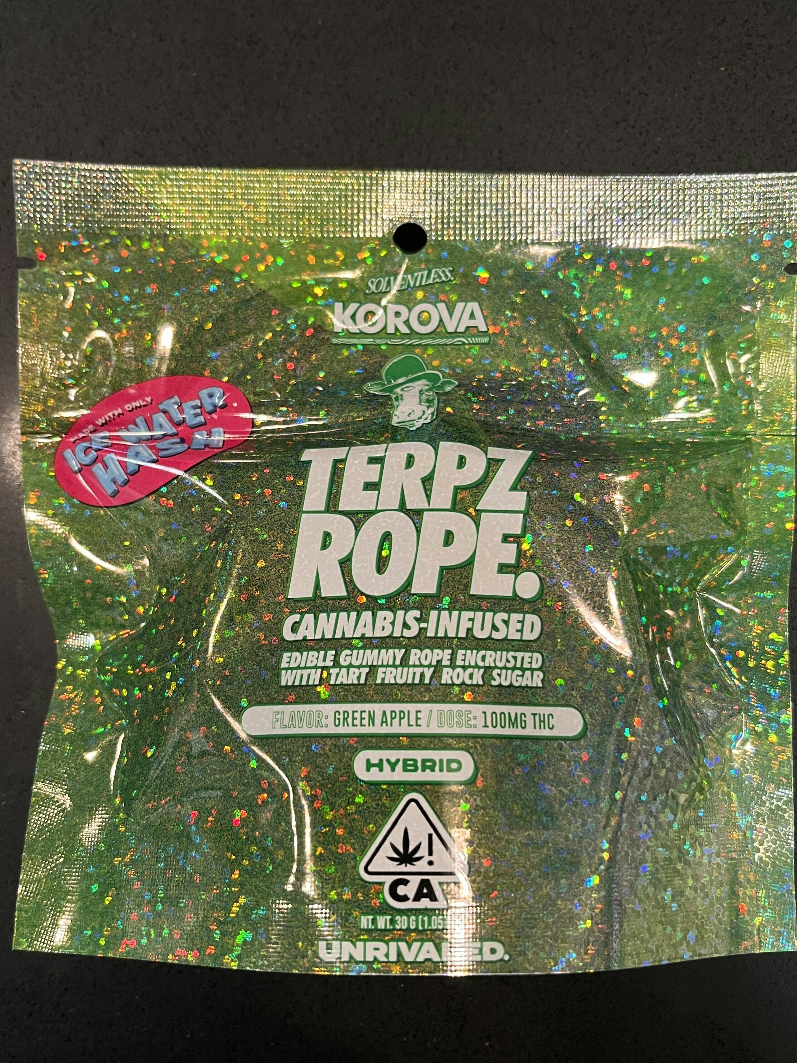 Photograph of Product: Korova - Green Apple 100mg Solventless Terpz Rope