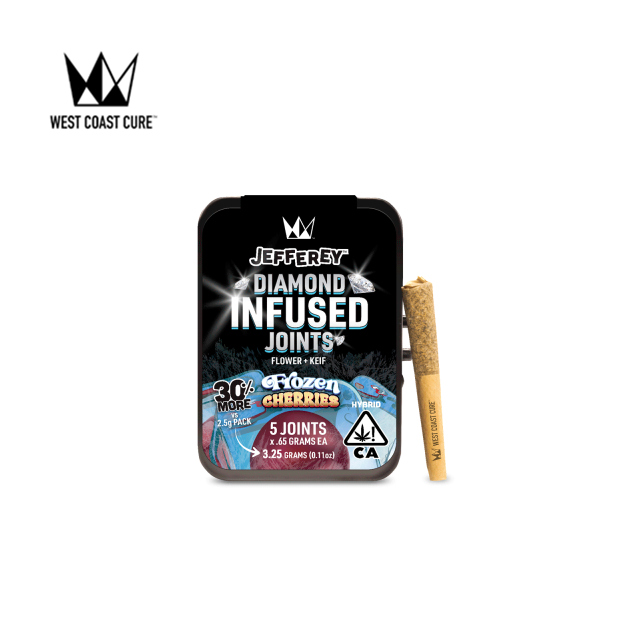 Photograph of product: FROZEN CHERRIES 3.25G INFUSED JEFFEREY 5 PACK PREROLLS