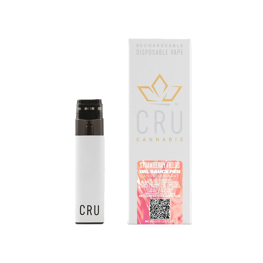 Photograph of product: CRU | Strawberry Fields | Live Resin All-In-One Vape 1ML