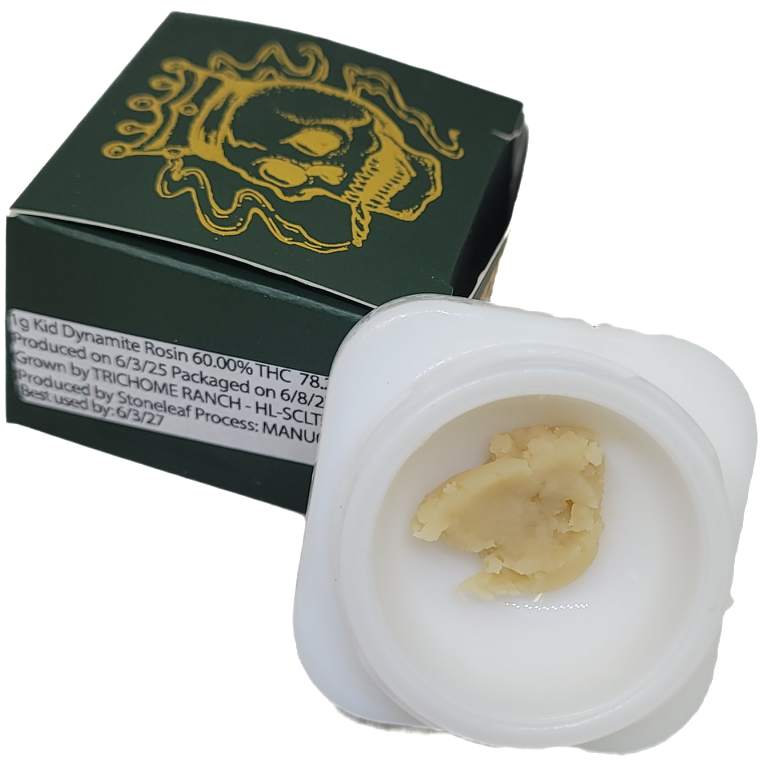 Photograph of product: Kid Dynamite au chocolat Rosin | Trichome Ranch