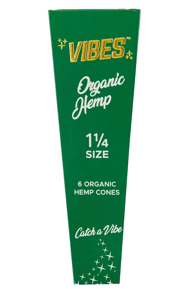 Photograph of product: VIBES Organic Hemp Paper Cones - 1 1/4" 6pk