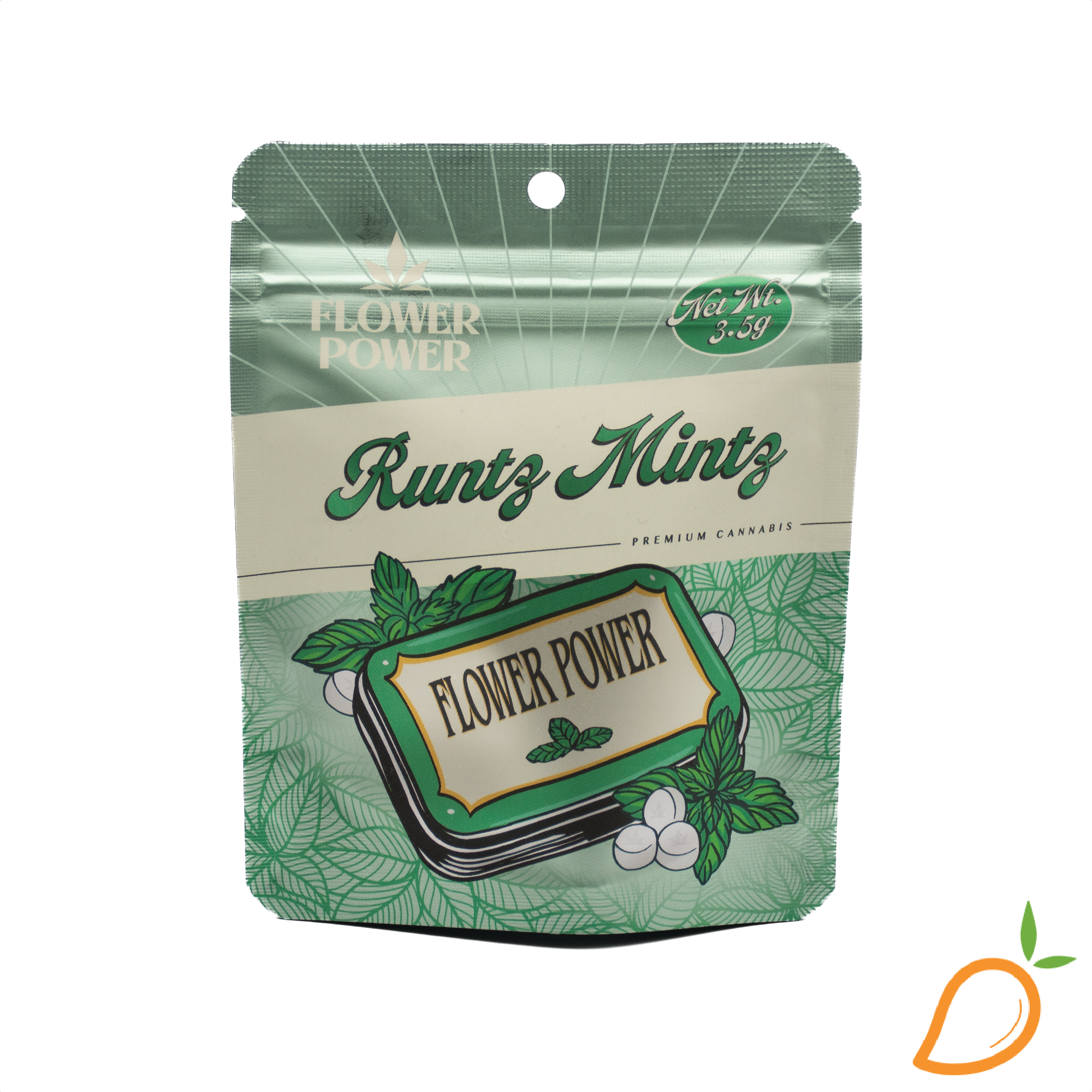 Photograph of product: 3.5g Runtz Mintz Prepackaged Flower Flower Power