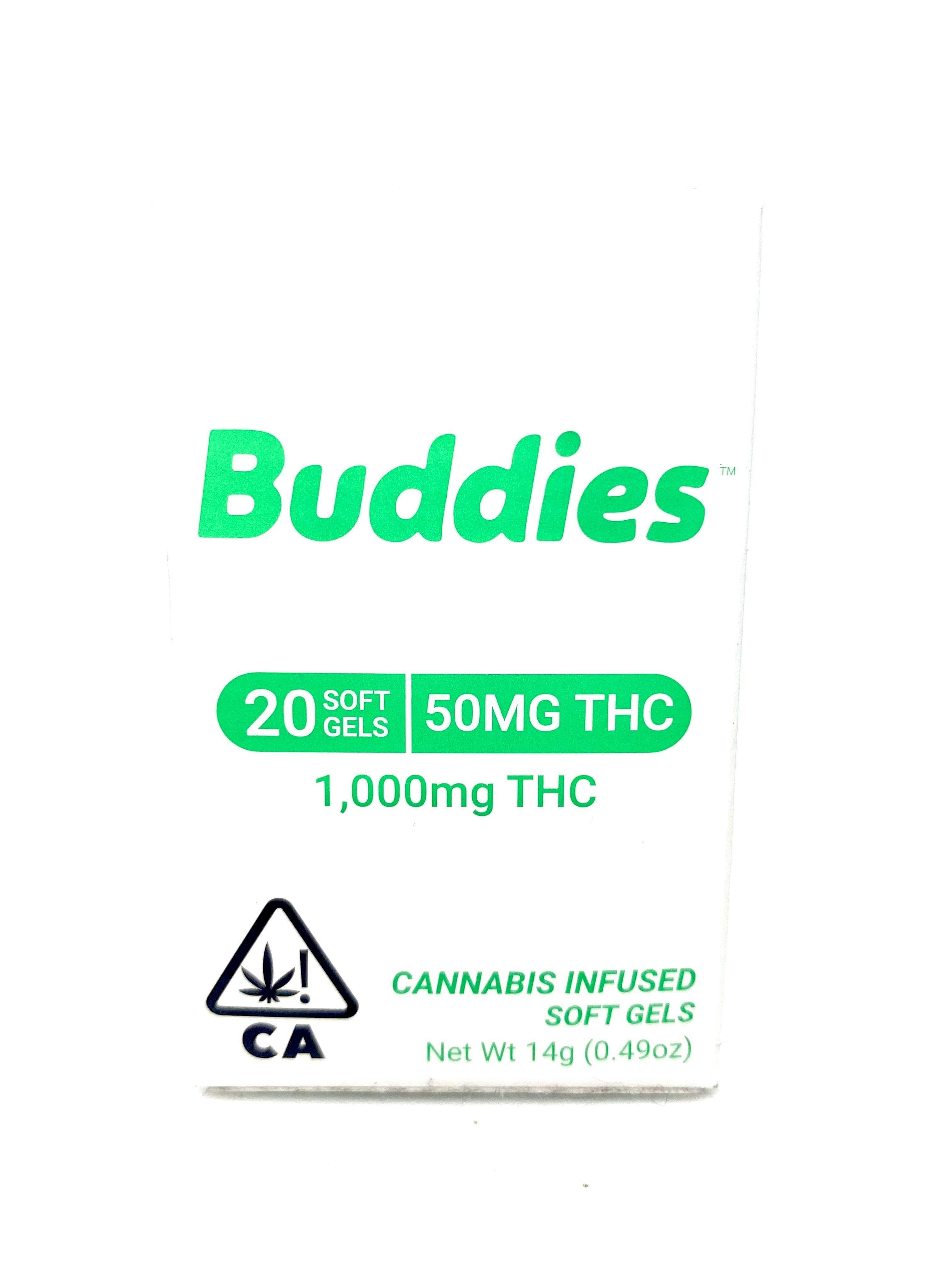 Photograph of product: Buddies - 50mg Capsule 20pc - 1000mg, NEW LOWER PRICE!