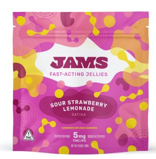 Photograph of product: Jams | Sour Strawberry Lemonade Nano Jellies | 100mg Oui'd