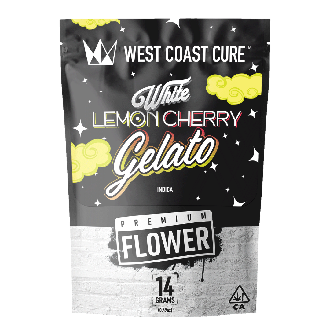 Photograph of product: West Coast Cure - White Lemon Cherry Gelato (Hybrid) Flower 14g