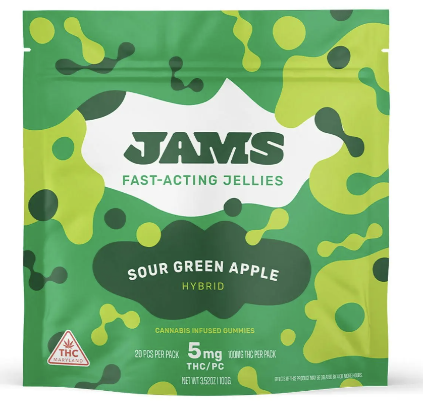 Photograph of product: Sour Green Apple (F.A.) Jellies - 20pk / 100mg - Gummies