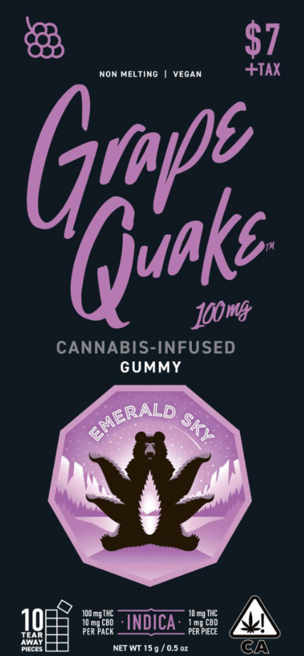 Photograph of product: Grape Quake [I] | 100mg Single Gummy | Emerald Sky