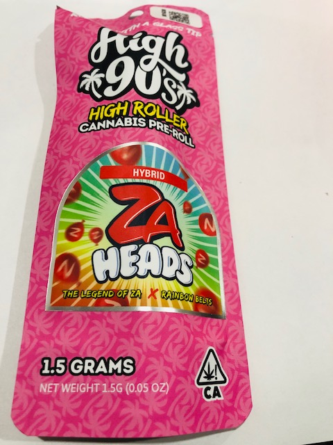 Photograph of product: ZA HEADS 1.5G PREROLL - 1.5 G