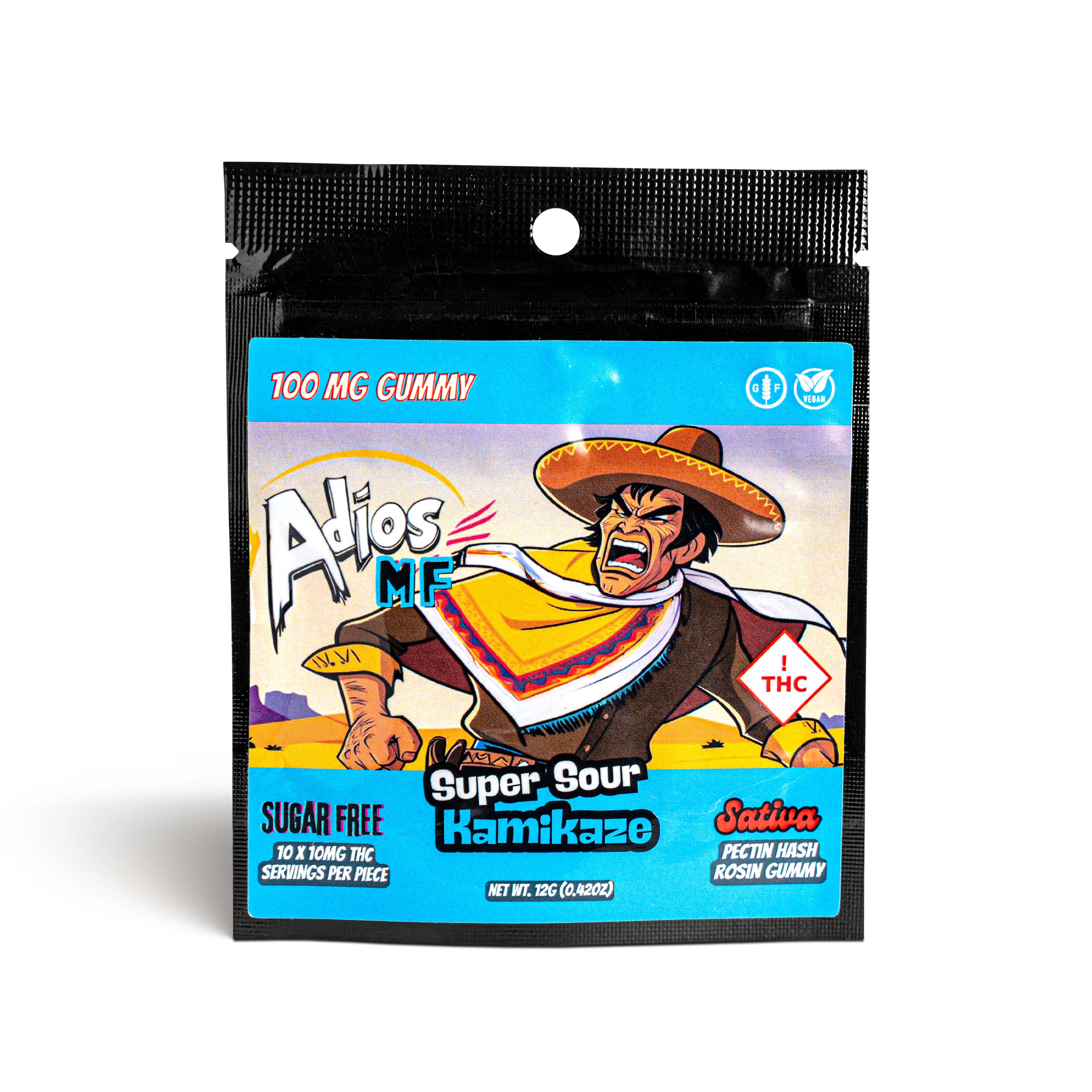 Photograph of product: Super Sour Kamikaze Rosin Gummies - 100mg