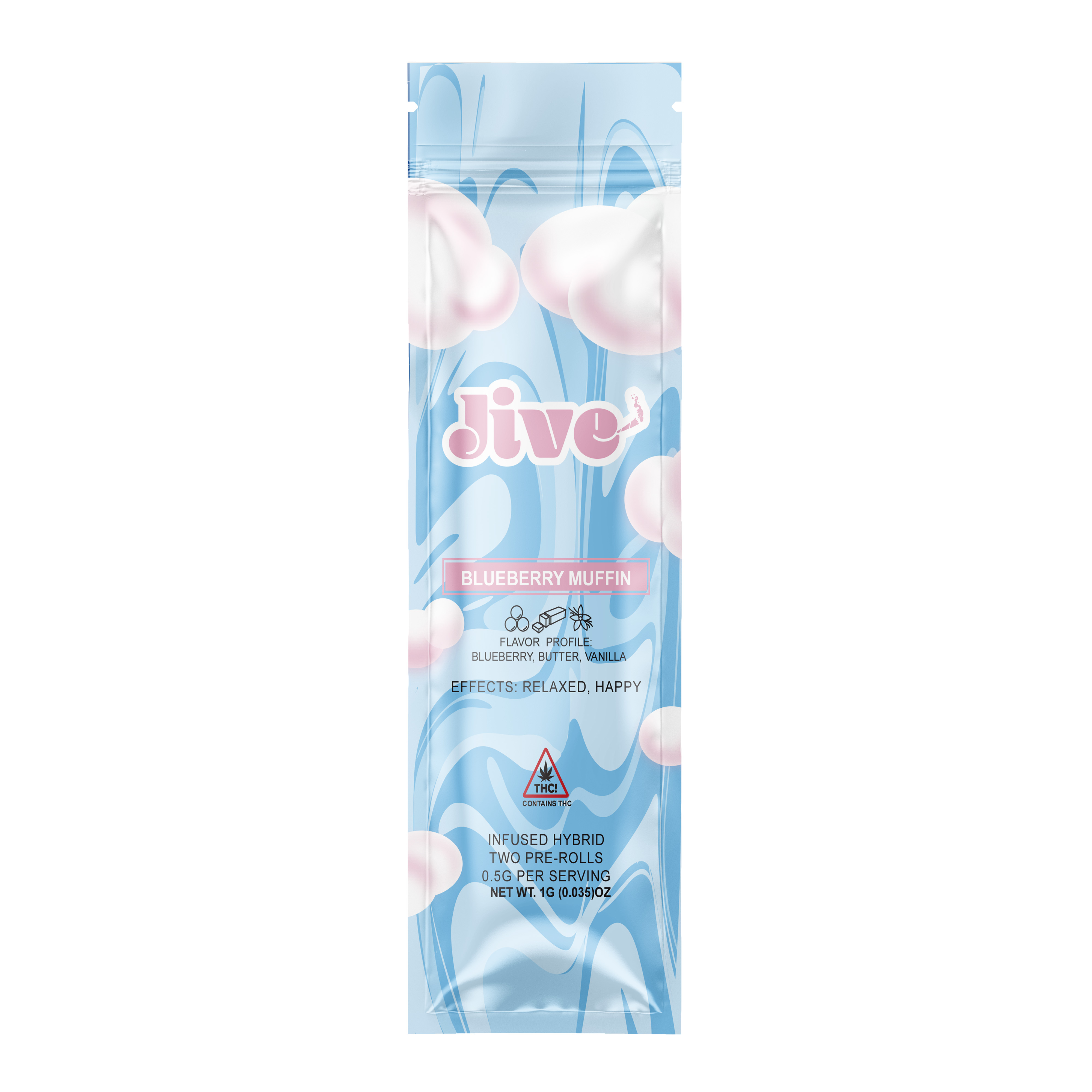 Photograph of product: Blueberry Muffin- JIVE- 2Pck Pre Rolls