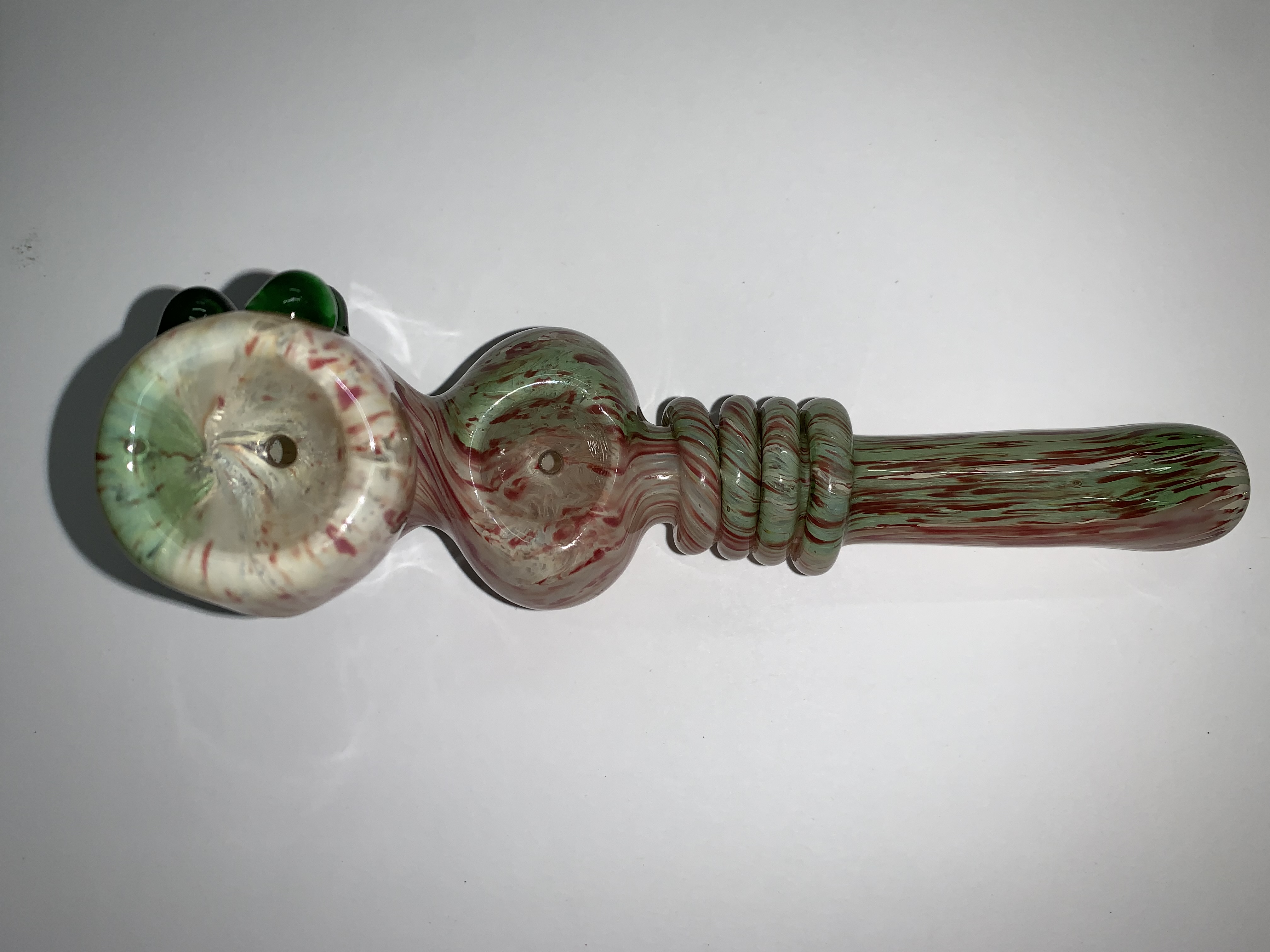 Photograph of product: Glass - 5.5" Silver Fumed Frit Double Bowl Sherlock Pipe - P3129