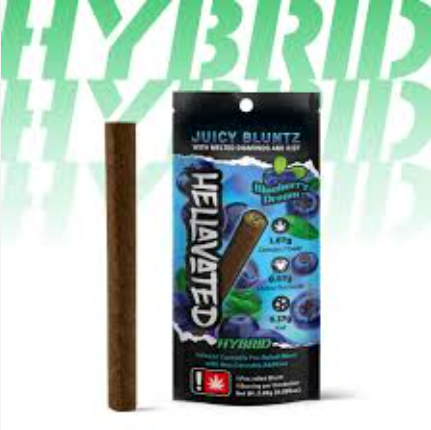 Photograph of product: Hellavated - 2.68G Infused - Blueberry Dream Oui'd Blunt