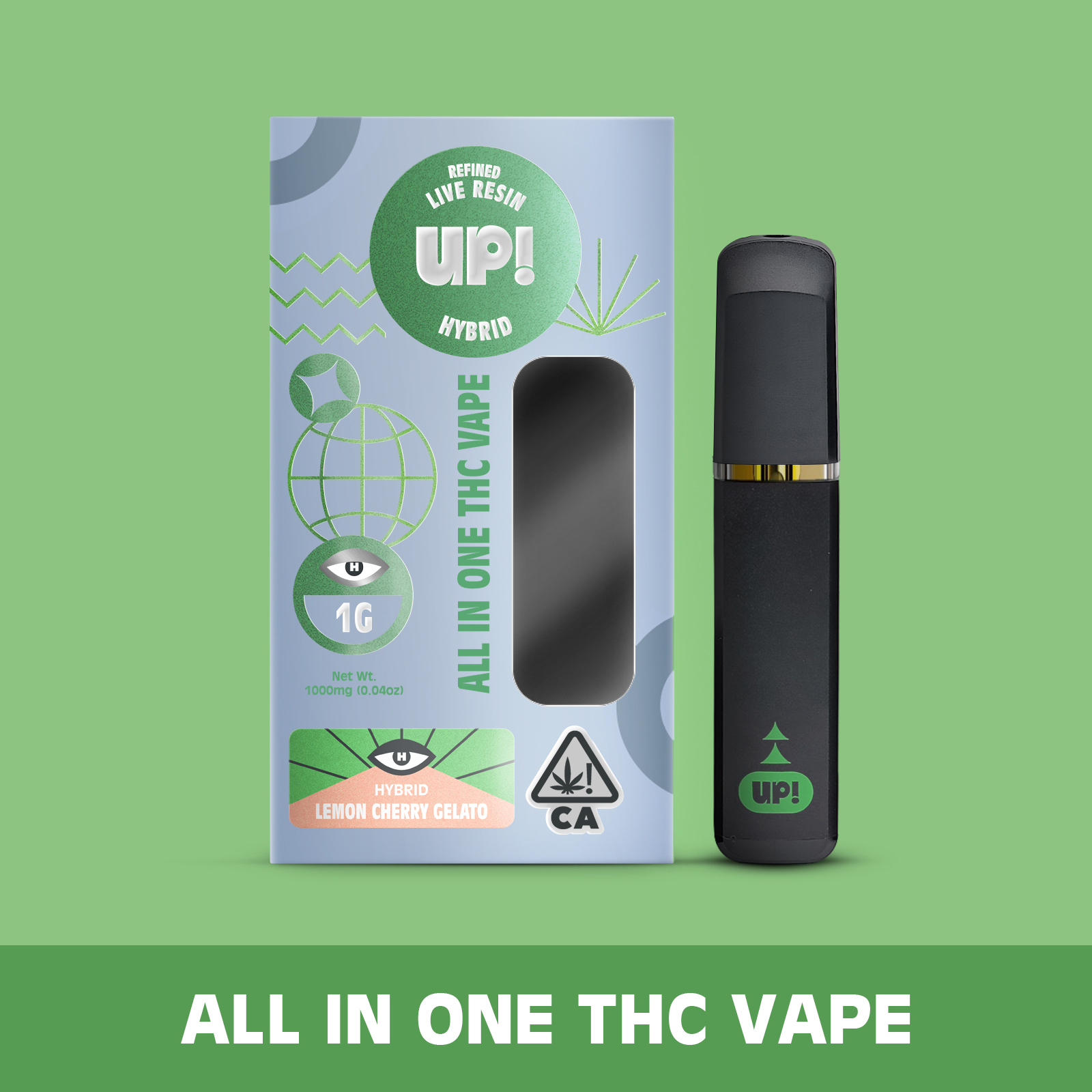 Photograph of product: UP! - Lemon Cherry Gelato (Hybrid) Live Resin All-In-One Vape