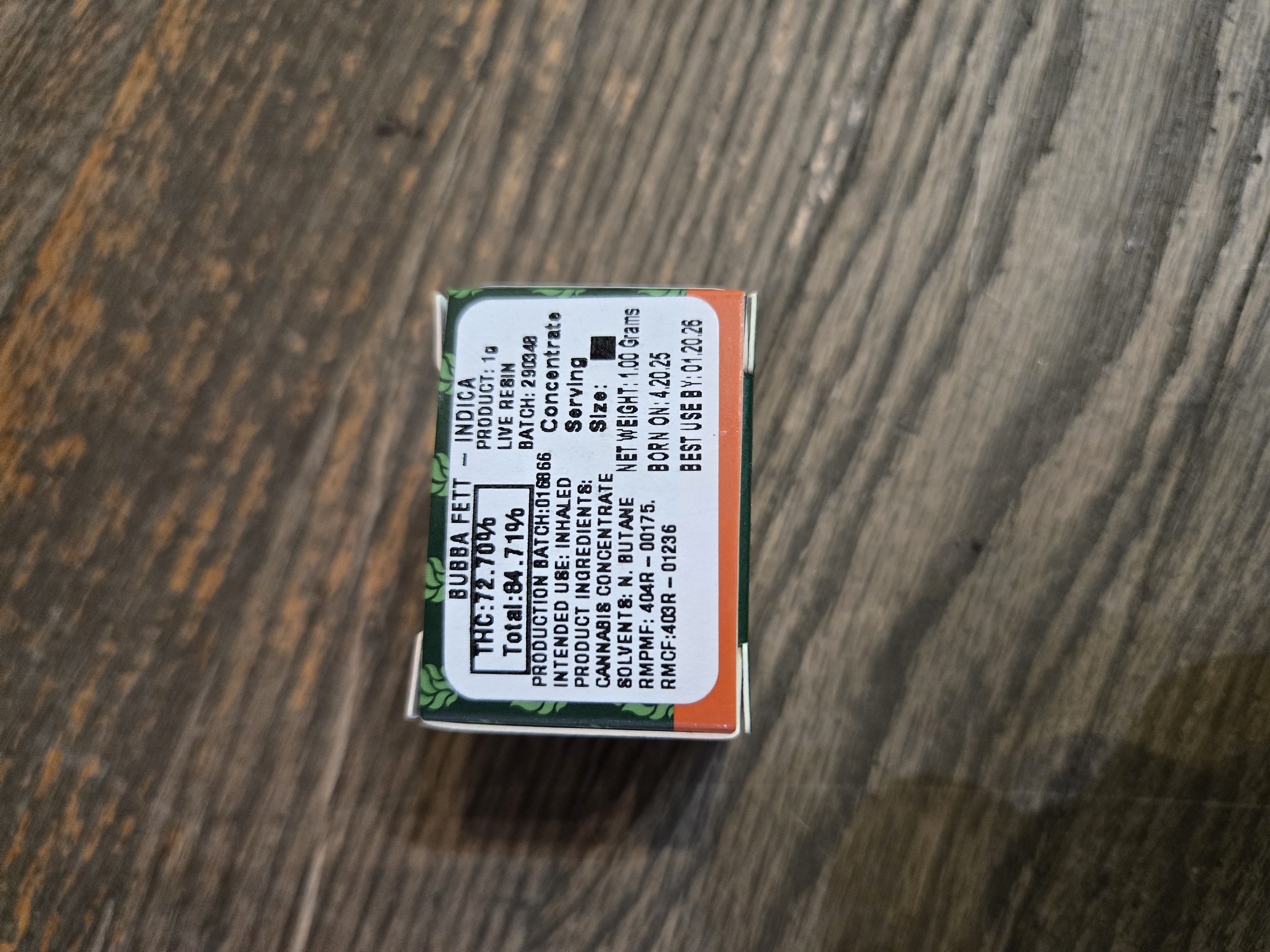 Photograph of product: Wyldfire - Bubba Fett - live resin