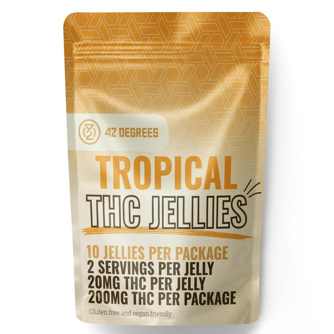 Photograph of product: 42 Degrees Tropical 200mg Jellies
