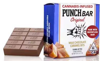 Photograph of product: Milk Chocolate Caramel Bits [H] - 100MG Punch Bar