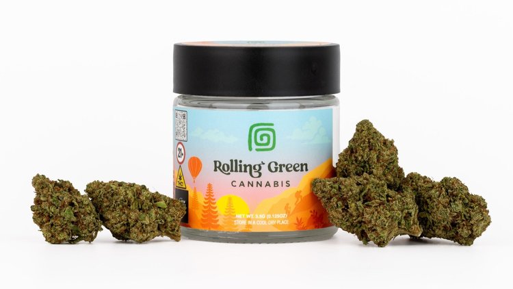 Photograph of product: Rolling Green Jar Glitter Bomb - 3.5g
