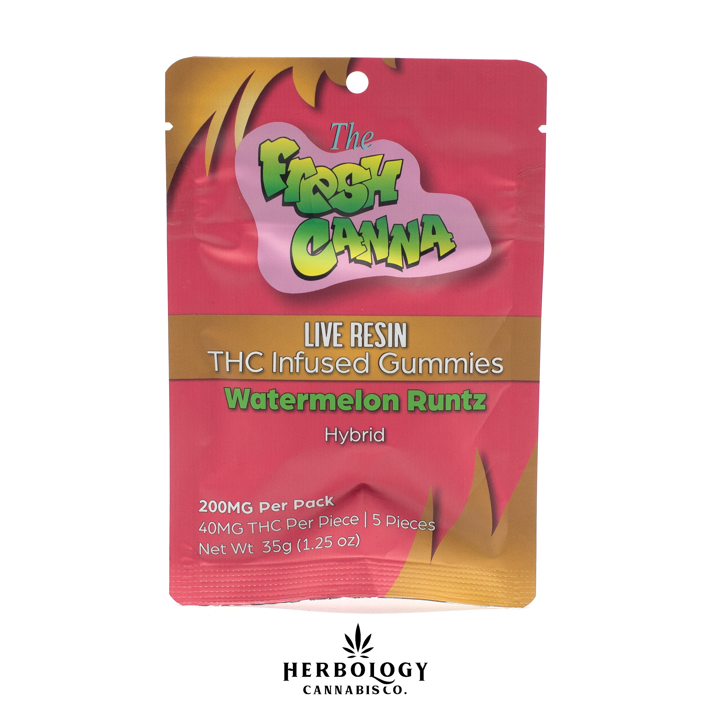 Photograph of product: Fresh Canna | Live Resin Gummy | Watermelon Runtz | 200mg