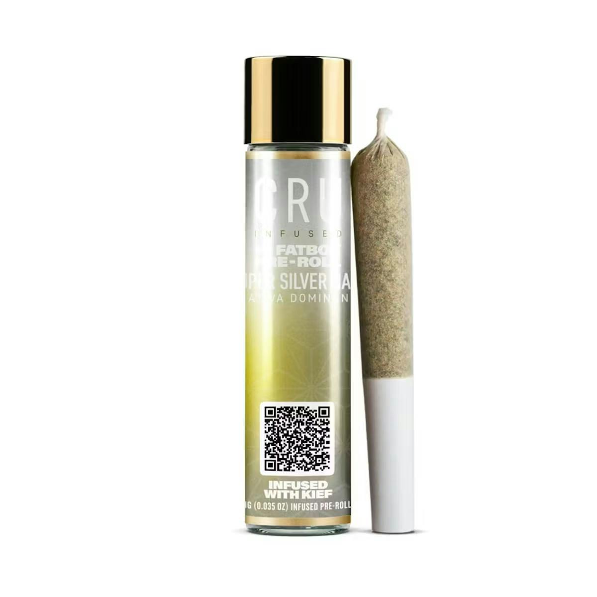 Photograph of product: CRU Super Silver Haze Kief Infused Preroll