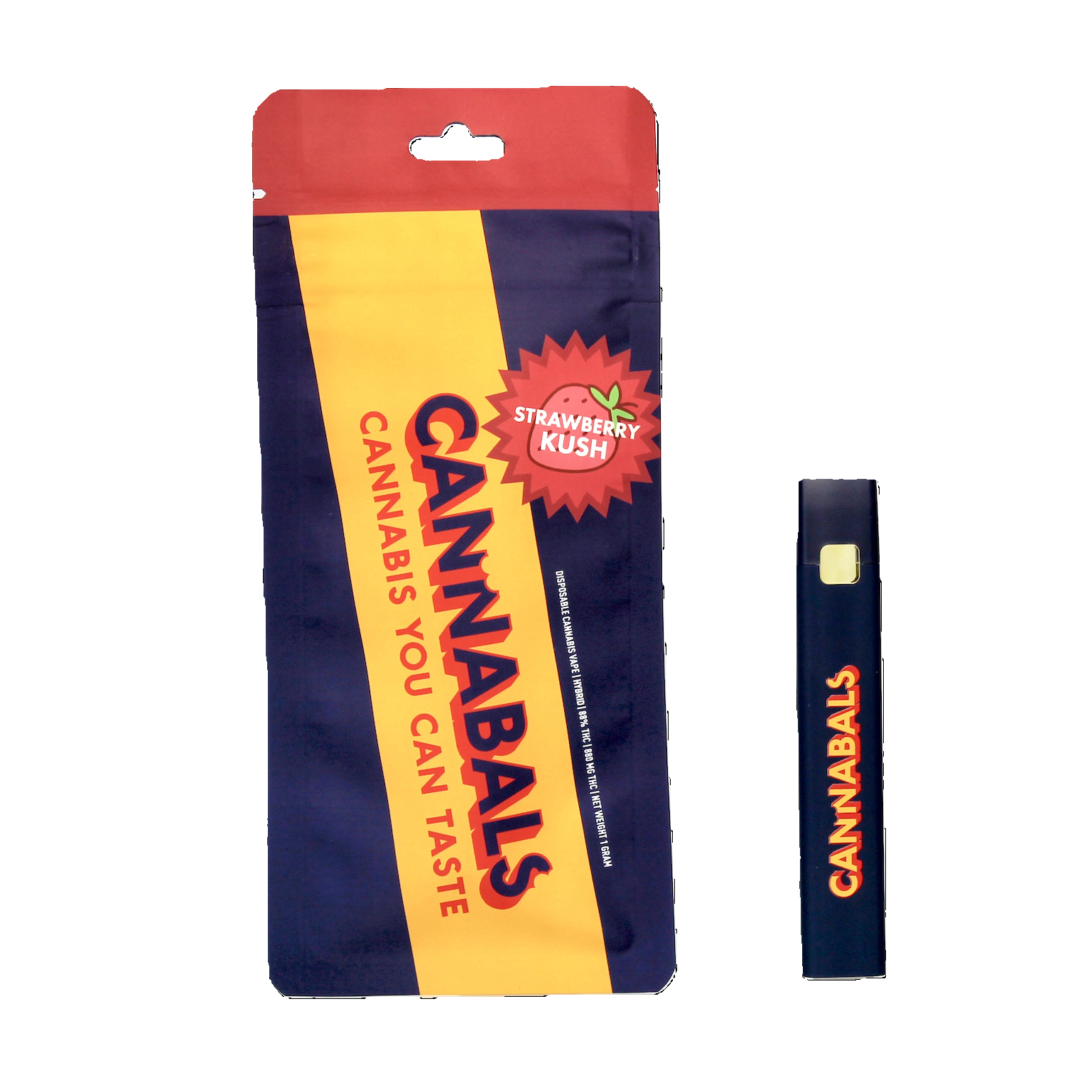 Photograph of Product: Cannabals | Strawberry Kush | AIO Disposable Vape | 1g