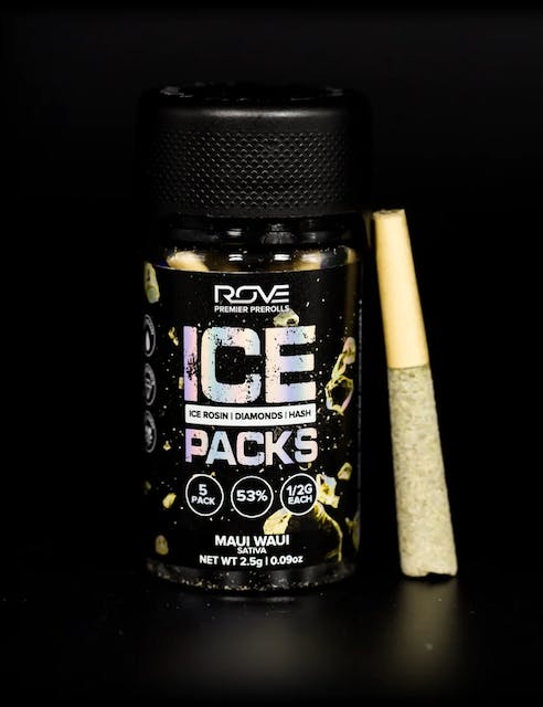 Photograph of product: 2.5g Pre Rolls Infused  Ice Packs Maui Waui (5pk) - Maui Waui