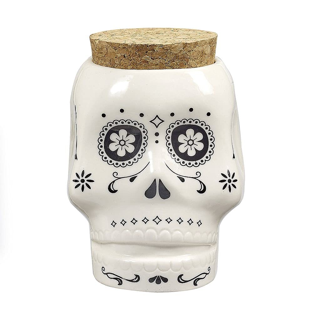 Photograph of product: Stash Jar | Ceramic | Skull (White)