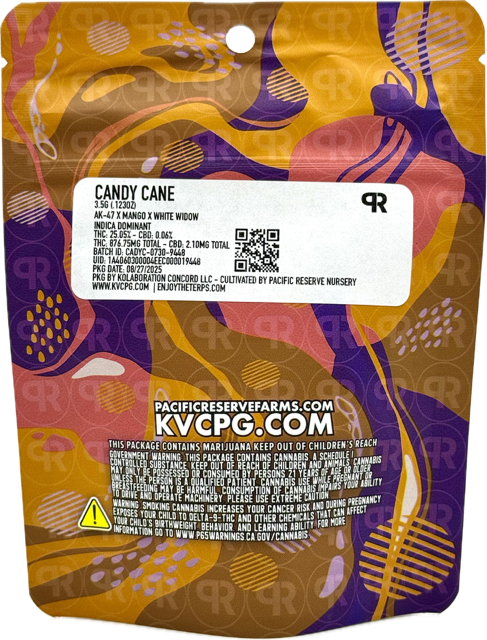 Photograph of product: Candy Cane 3.5g Bag - Pacific Reserve