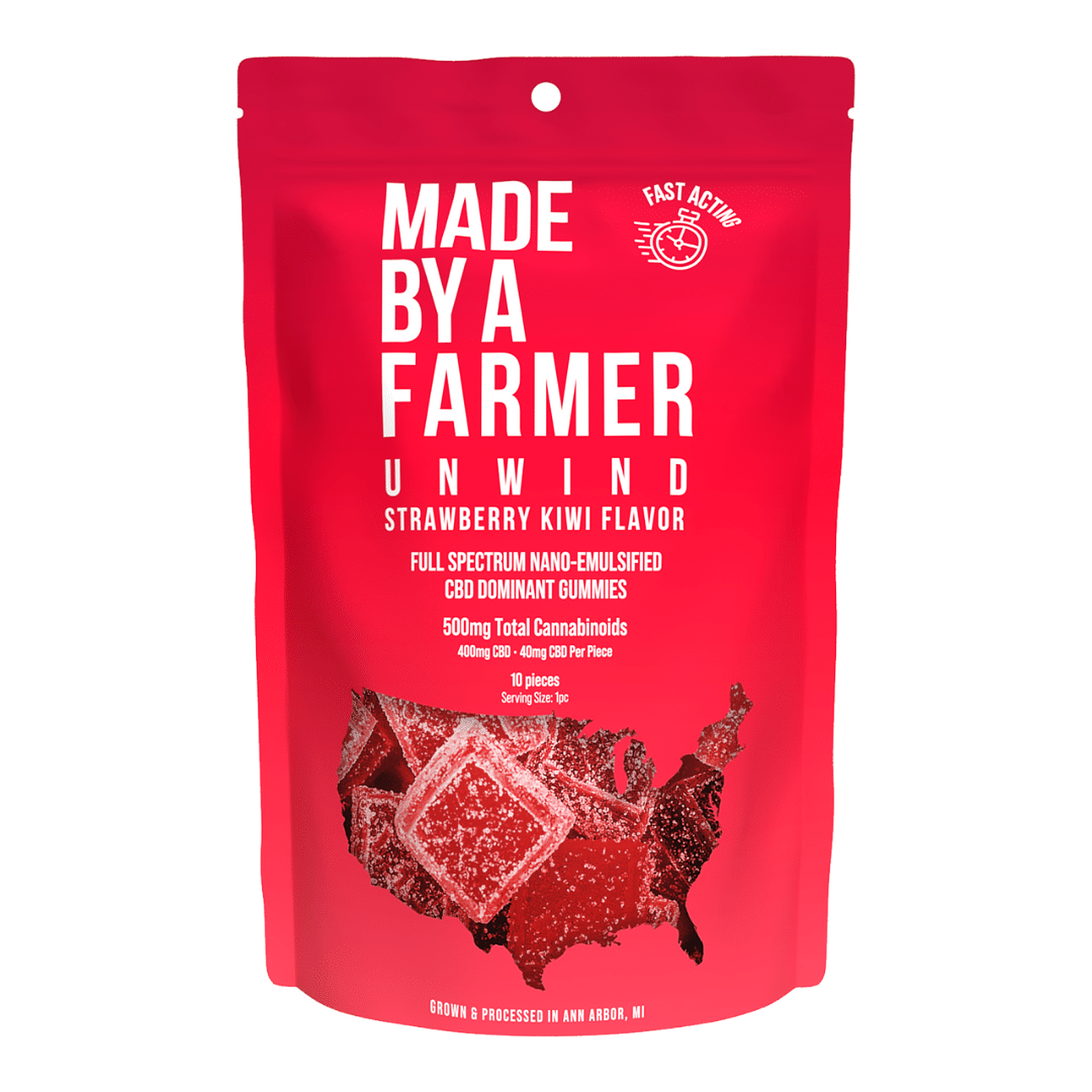 Photograph of product: Unwind Strawberry Kiwi | 500MG Full Spectrum CBD Gummies