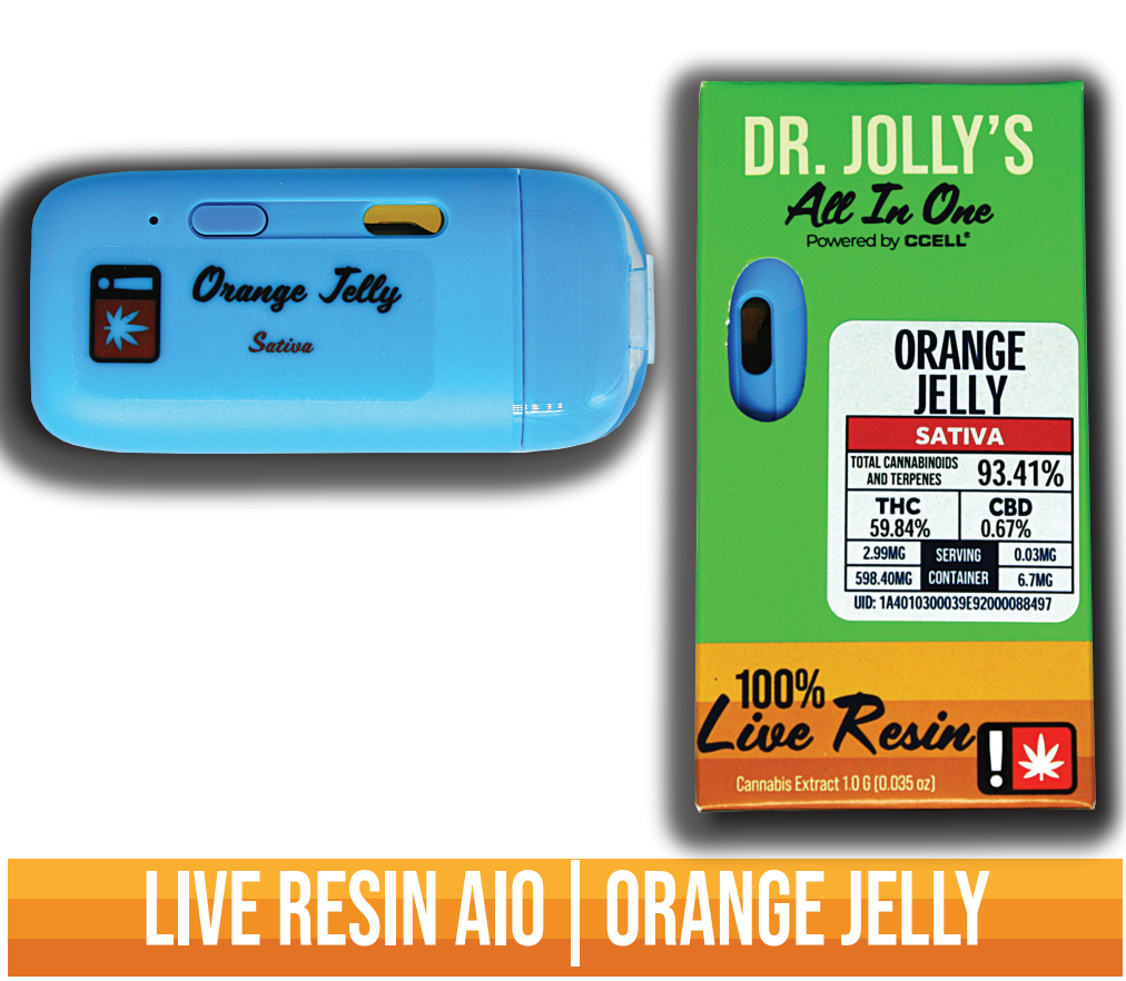 Photograph of product: Orange Jelly Live Resin Disposable | 1g