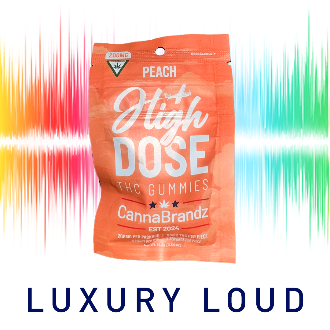 Photograph of product: Cannabrandz | Peach | High Dose Gummies