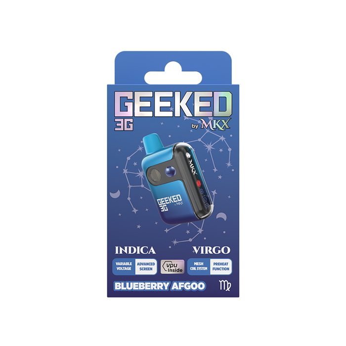 Photograph of product: Geeked Blue Afgoo Disposable Vape, Oui'd, 3g