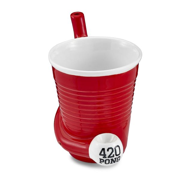 Photograph of product: Beer Pong Pipe Mug | Red Party Cup Color