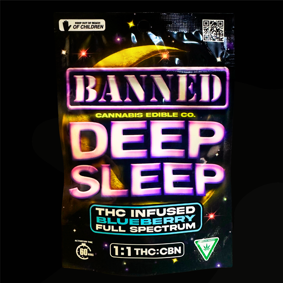 Photograph of product: Banned 200mg Deep Sleep Gummies | Blueberry