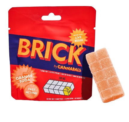 Photograph of product: Cannabals | 100mg Brick Gummy | Orange Soda