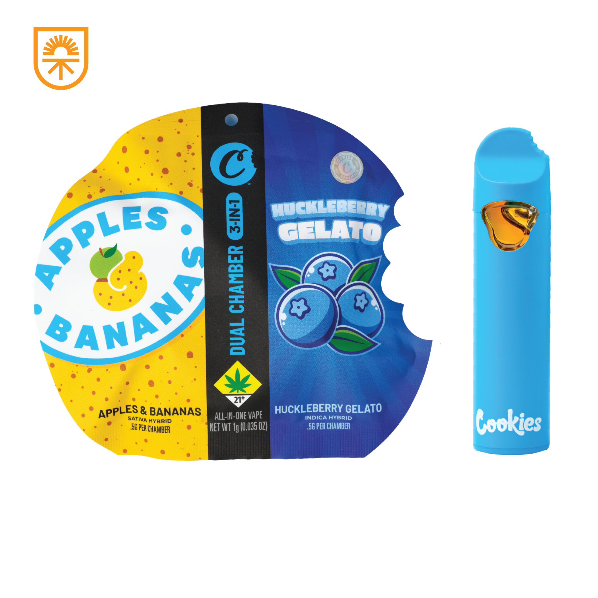 Photograph of product: Apples & Bananas x Huckleberry Gelato - Dual Chamber - All-In-One - 1g