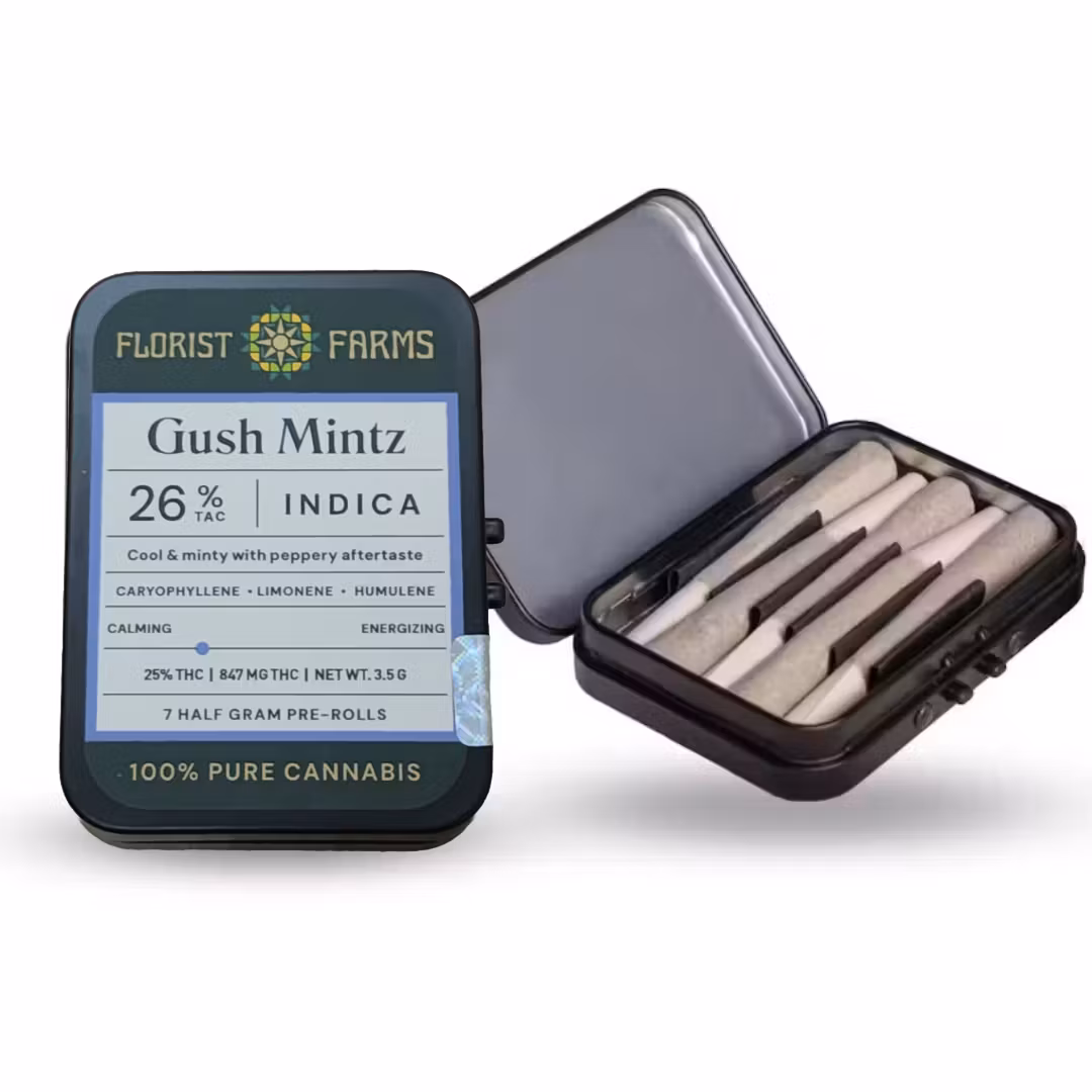 Photograph of product: Florist Farms | Gush Mintz | Pre-Rolls | .5g 7pk