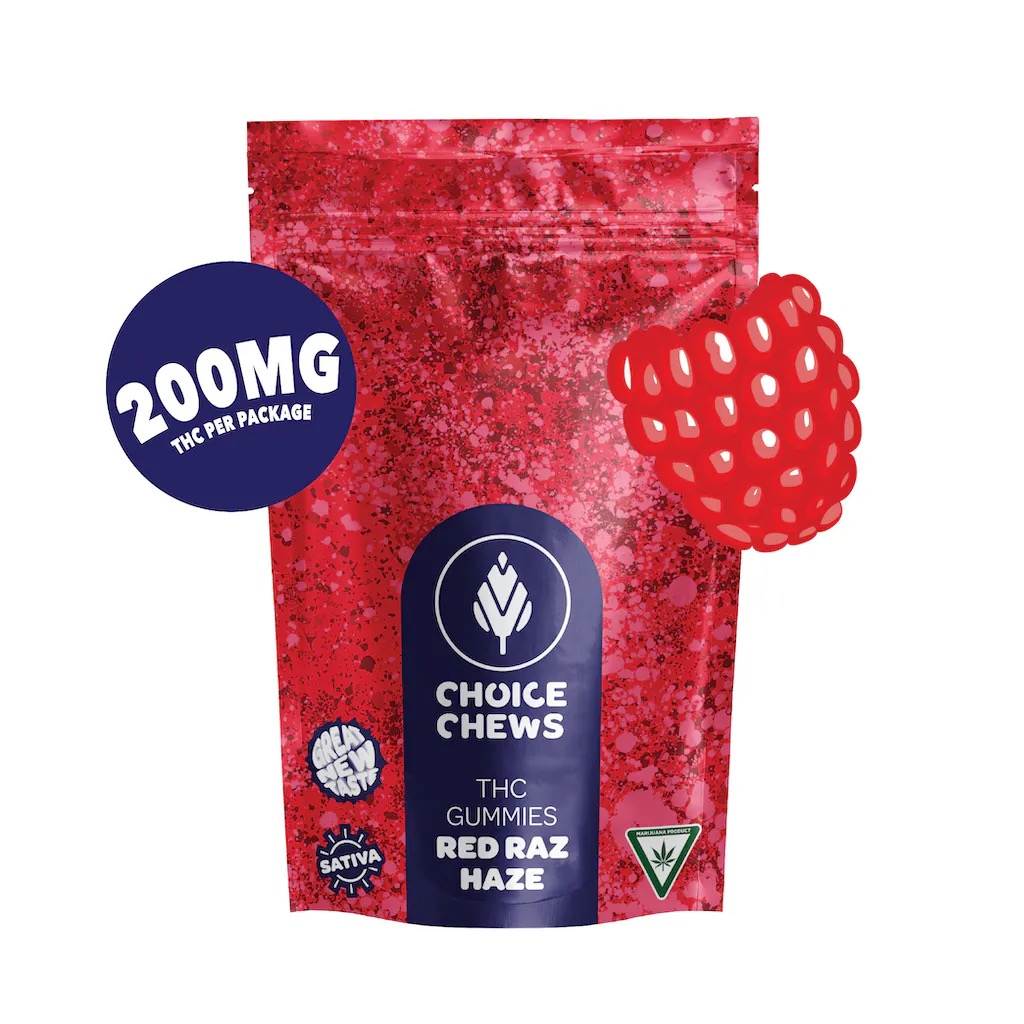 Photograph of product: 200mg Choice Chews - Red Raz Haze