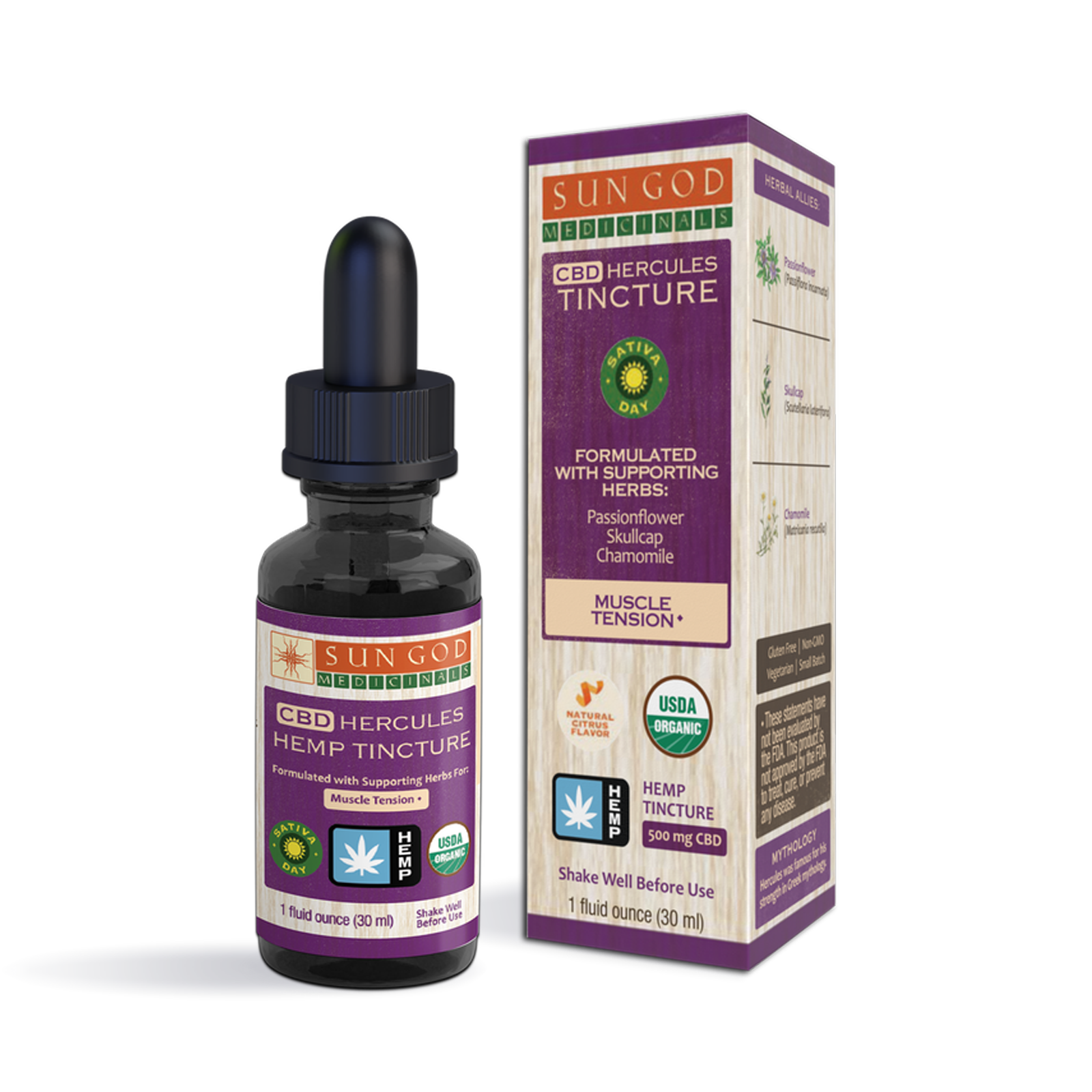 Photograph of product: Hercules Muscle Ease Oui'd Hemp Tincture